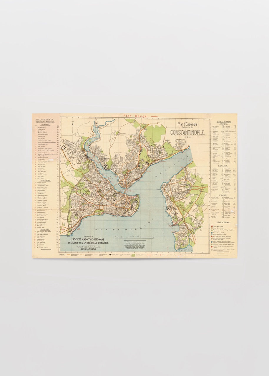 istanbul harita poster constantinople vintage sehir plani dekoratif duvar posteri