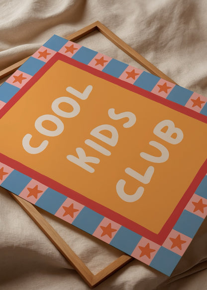 bumi club cool kids club çocuk odası tipografi poster baskı
