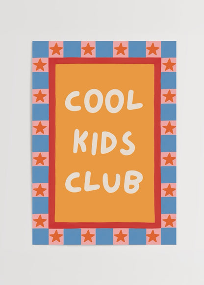 bumi club cool kids club çocuk odası tipografi poster baskı