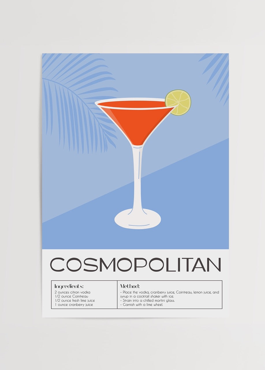 Cosmopolitan Kokteyl Tarifi Poster Baskı