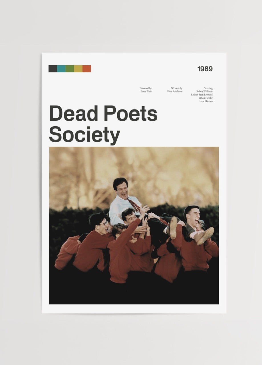 Dead Poets Society filminden ilham alınmış minimalist tasarımlı poster baskı