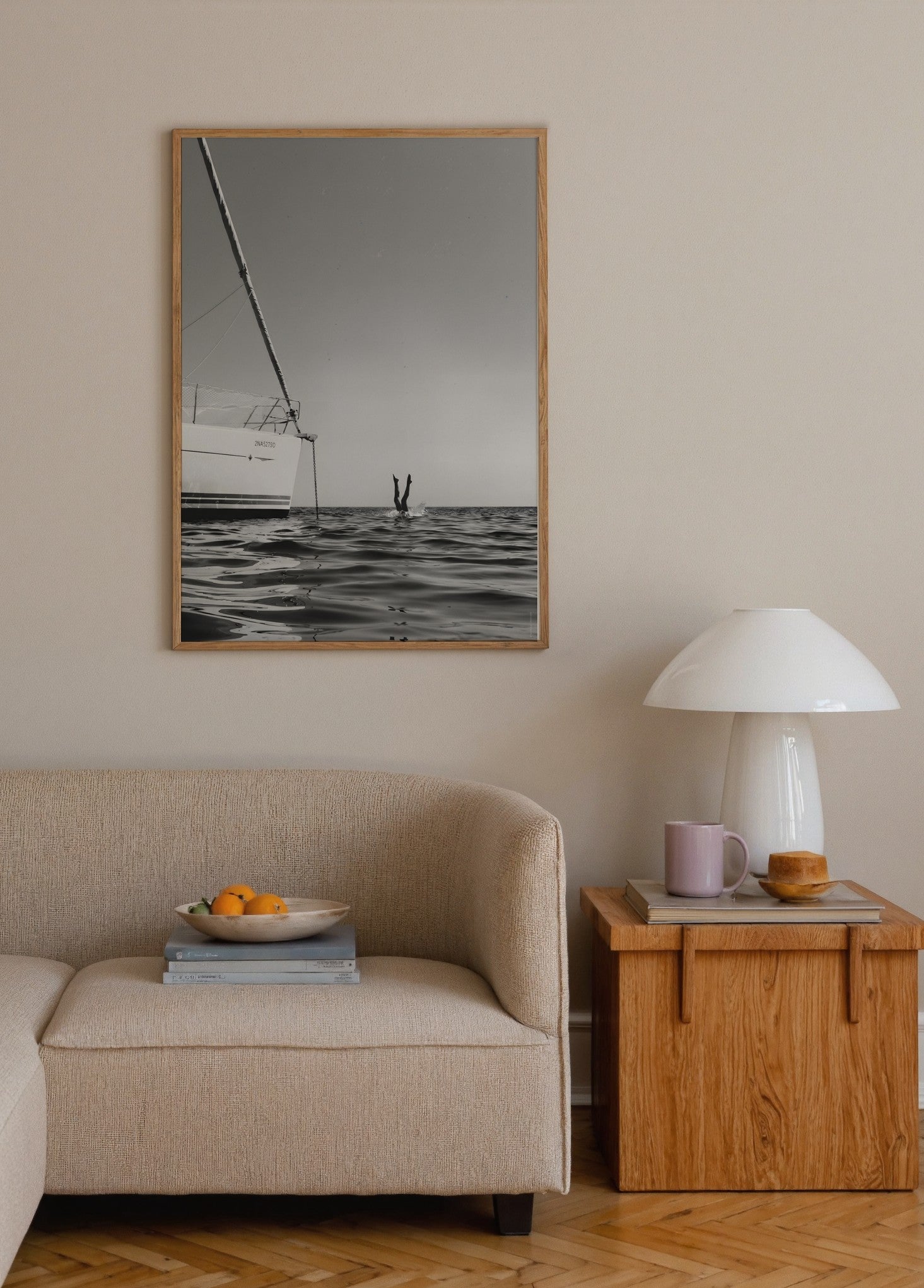 Deniz ve Gökyüzü Huzuru poster baskı mockup 1