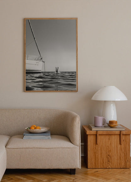Deniz ve Gökyüzü Huzuru poster baskı mockup 1