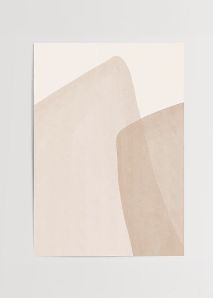 Bej ve toprak tonlarında minimal soyut Desert Drift posteri