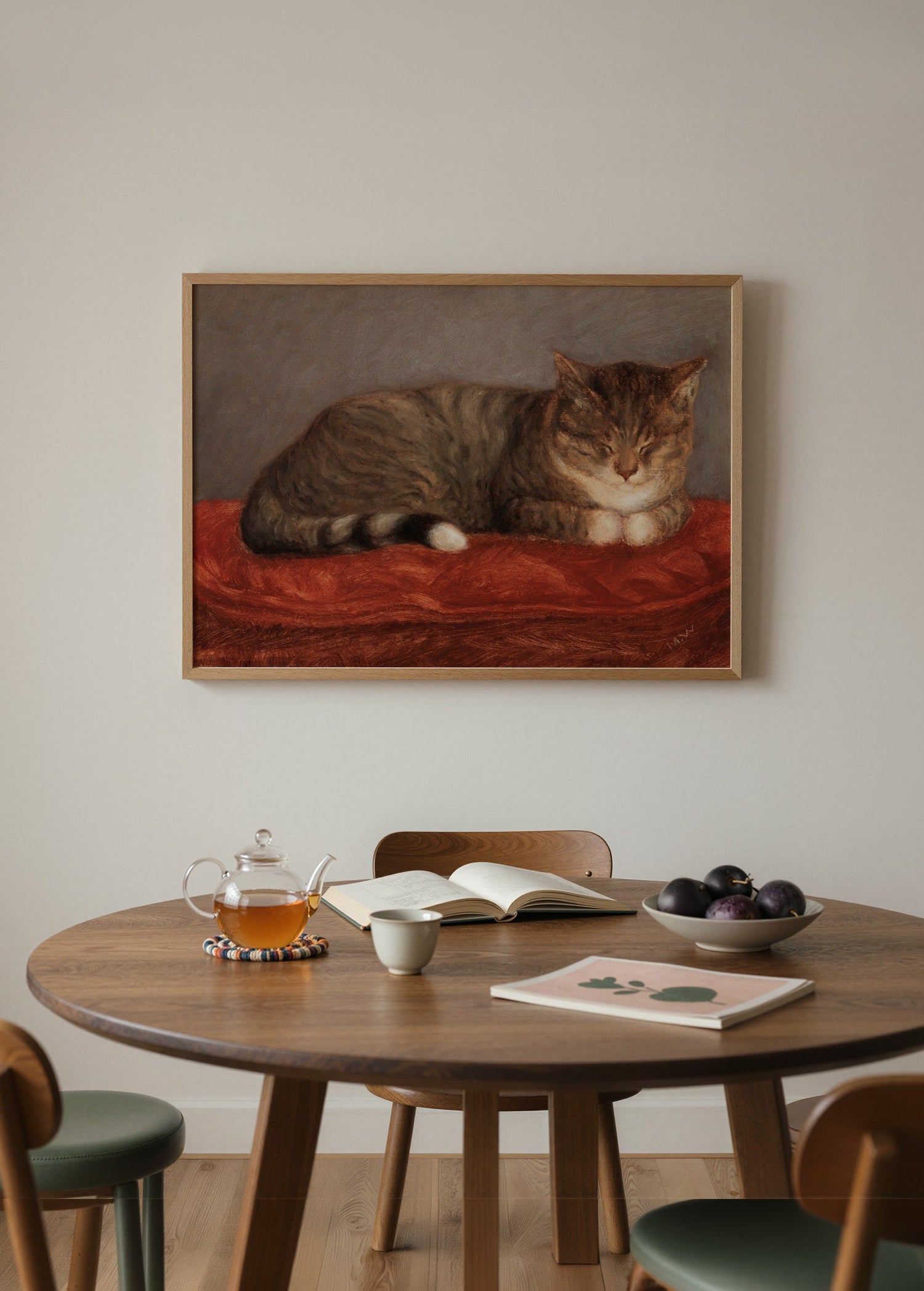 Dinlendirici Kedi poster baskı mockup 1