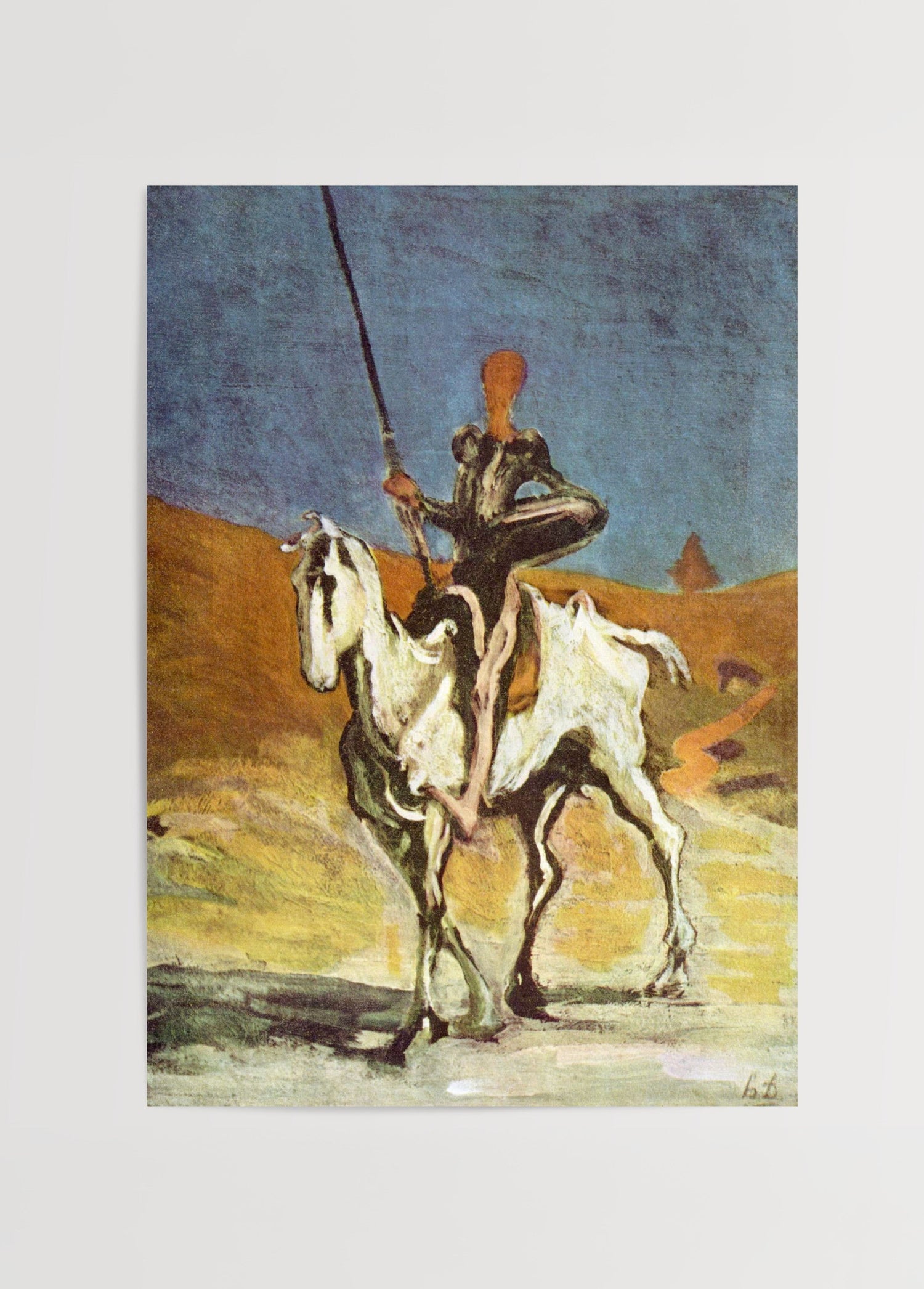 Don Kişot ve Rocinante Poster poster baskı mockup 1