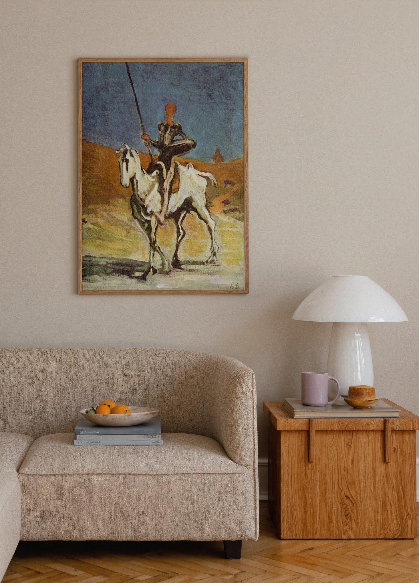 Don Kişot ve Rocinante Poster poster baskı mockup 2
