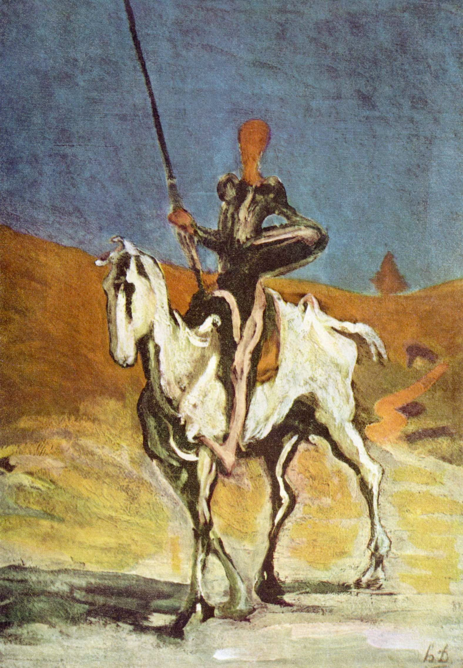 Don Kişot ve Rocinante poster baskı ile modern sanat eseri.