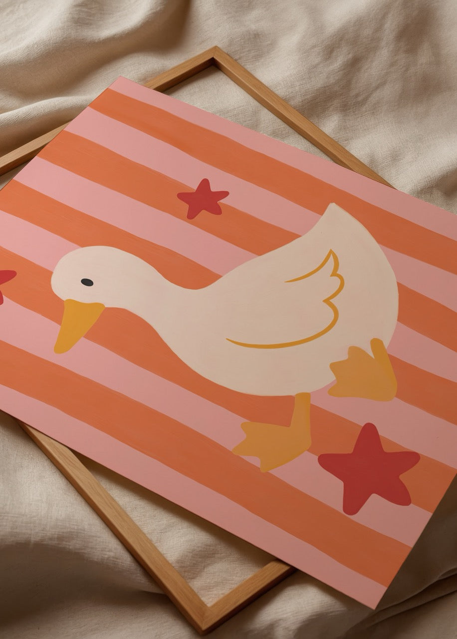 bumi club duck ördek illüstrasyon çocuk odası poster baskı