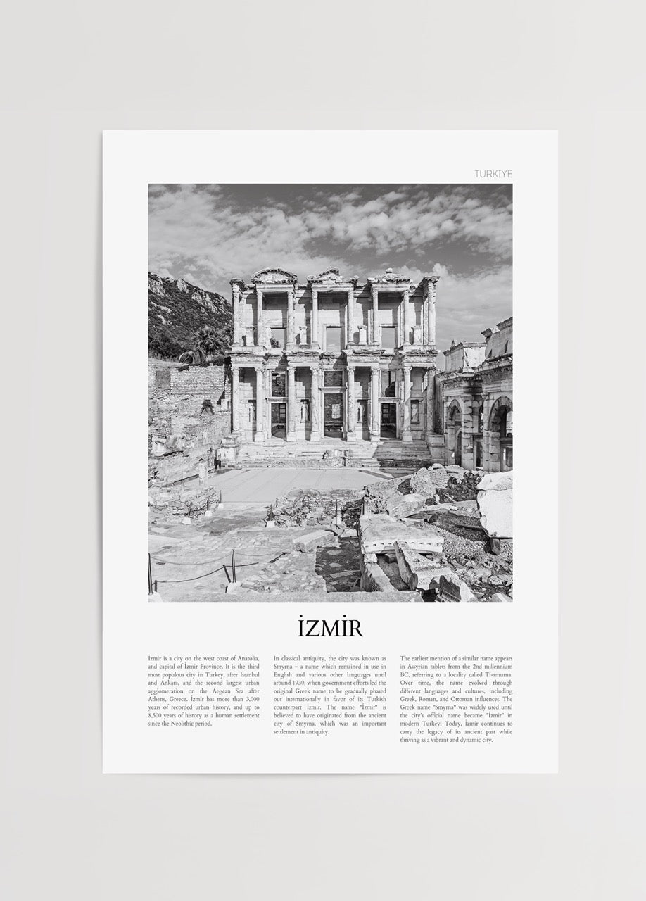 Efes Celsus Kütüphanesi’nin siyah beyaz poster baskısı