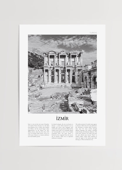 Efes Celsus Kütüphanesi’nin siyah beyaz poster baskısı