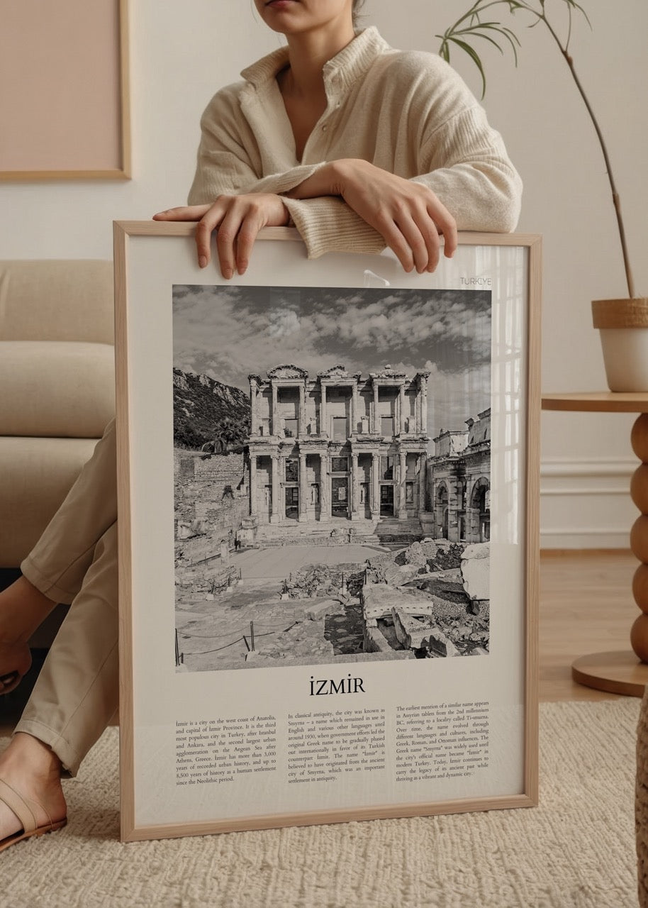 Efes Celsus Kütüphanesi’nin siyah beyaz poster baskısı