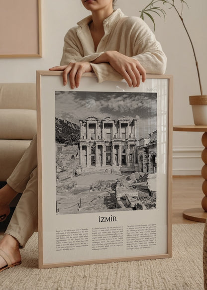 Efes Celsus Kütüphanesi’nin siyah beyaz poster baskısı
