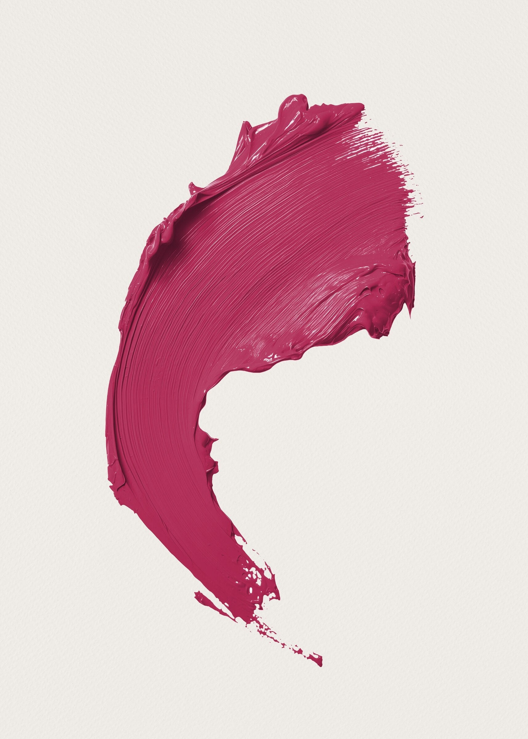 Fırça darbeleriyle oluşturulmuş canlı pembe tonlarında sanat eseri, modern bir poster baskı.