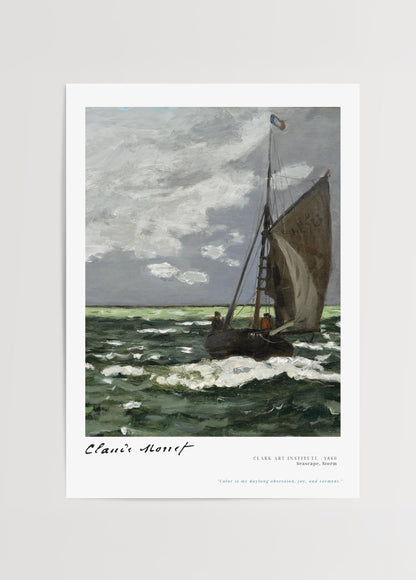 Claude Monet’nin Fırtınada Yelkenli (Seascape, Storm) adlı tablosundan ilhamla hazırlanmış poster baskısı
