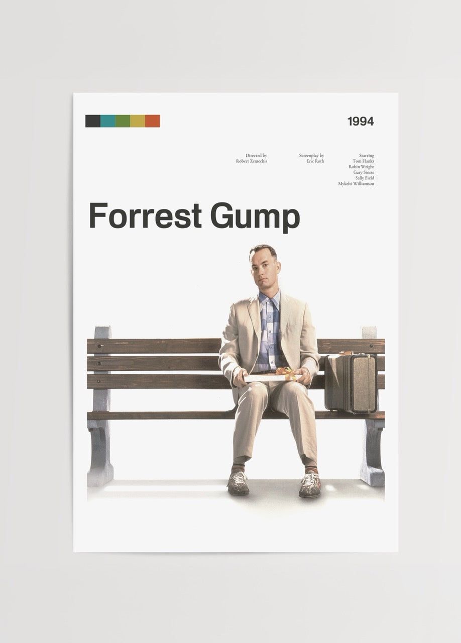 Forrest Gump film afişi, minimalist tasarımlı modern poster baskı