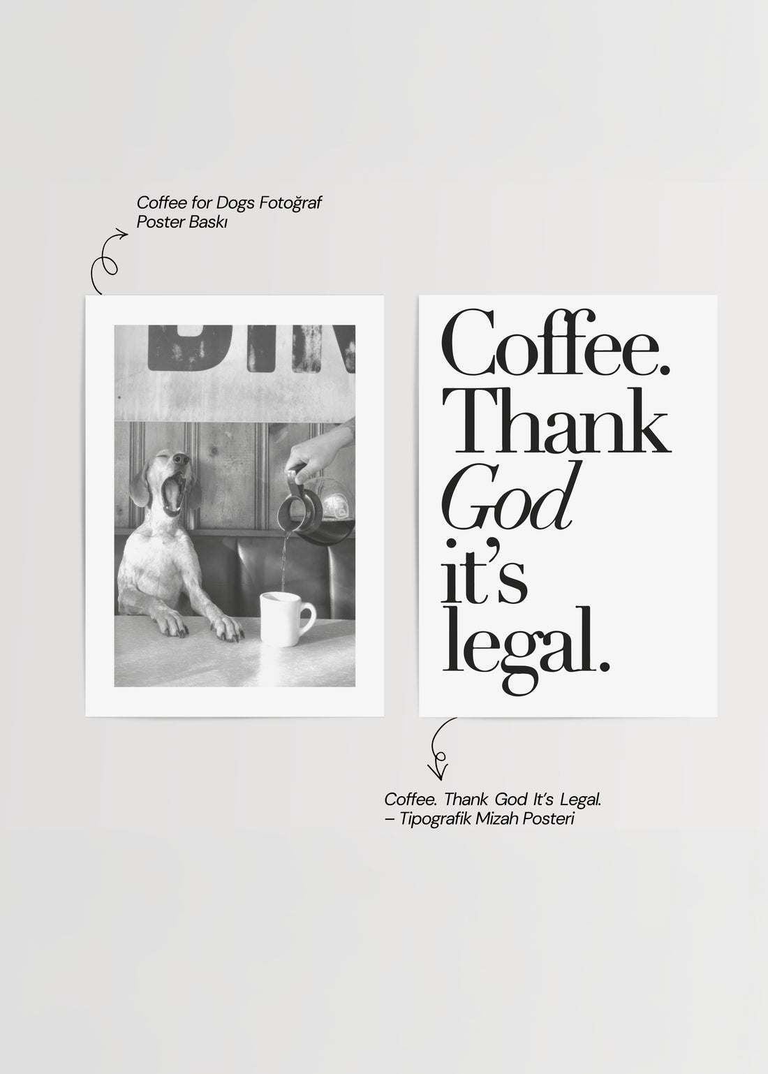 Coffee &amp; Dog 2’li Poster Seti