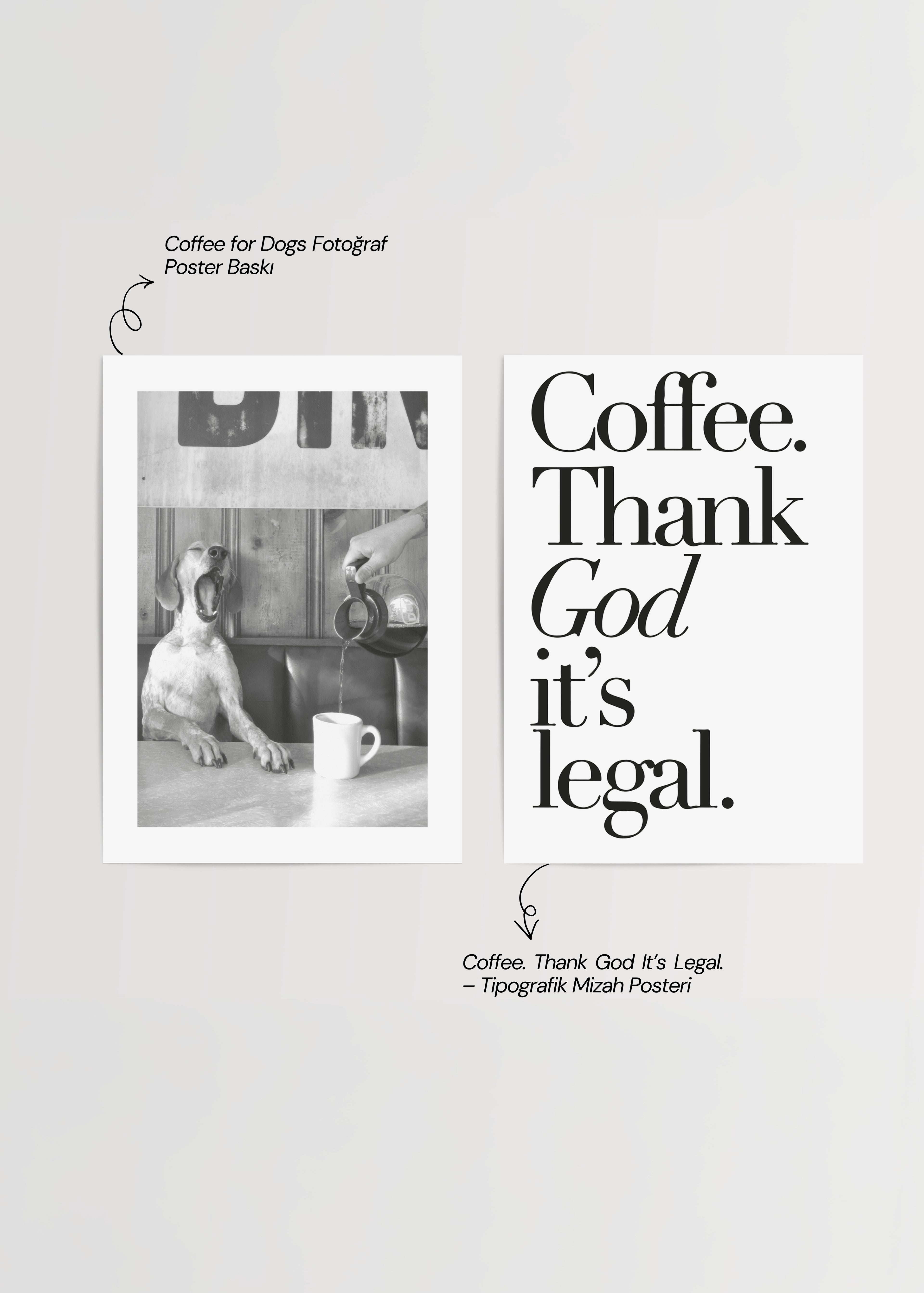 Coffee &amp; Dog 2’li Poster Seti