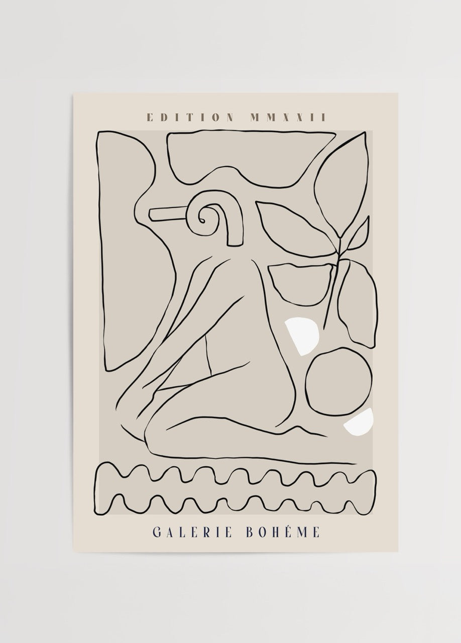 Galerie Bohéme çizgi sanatı soyut form poster