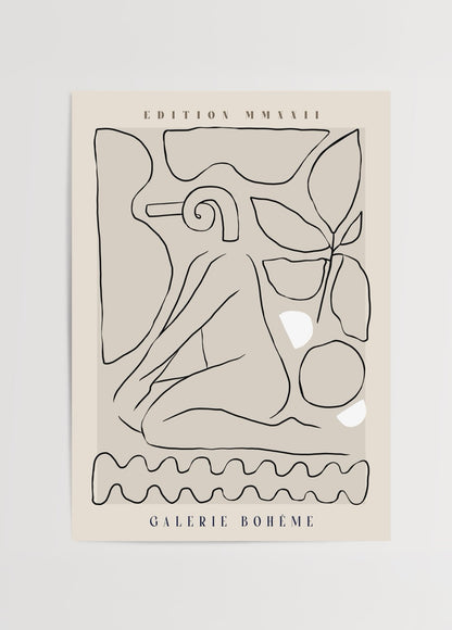 Galerie Bohéme çizgi sanatı soyut form poster