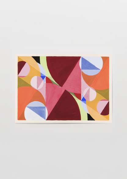 geometrik soyut poster renkli sekiller modern duvar dekorasyonu
