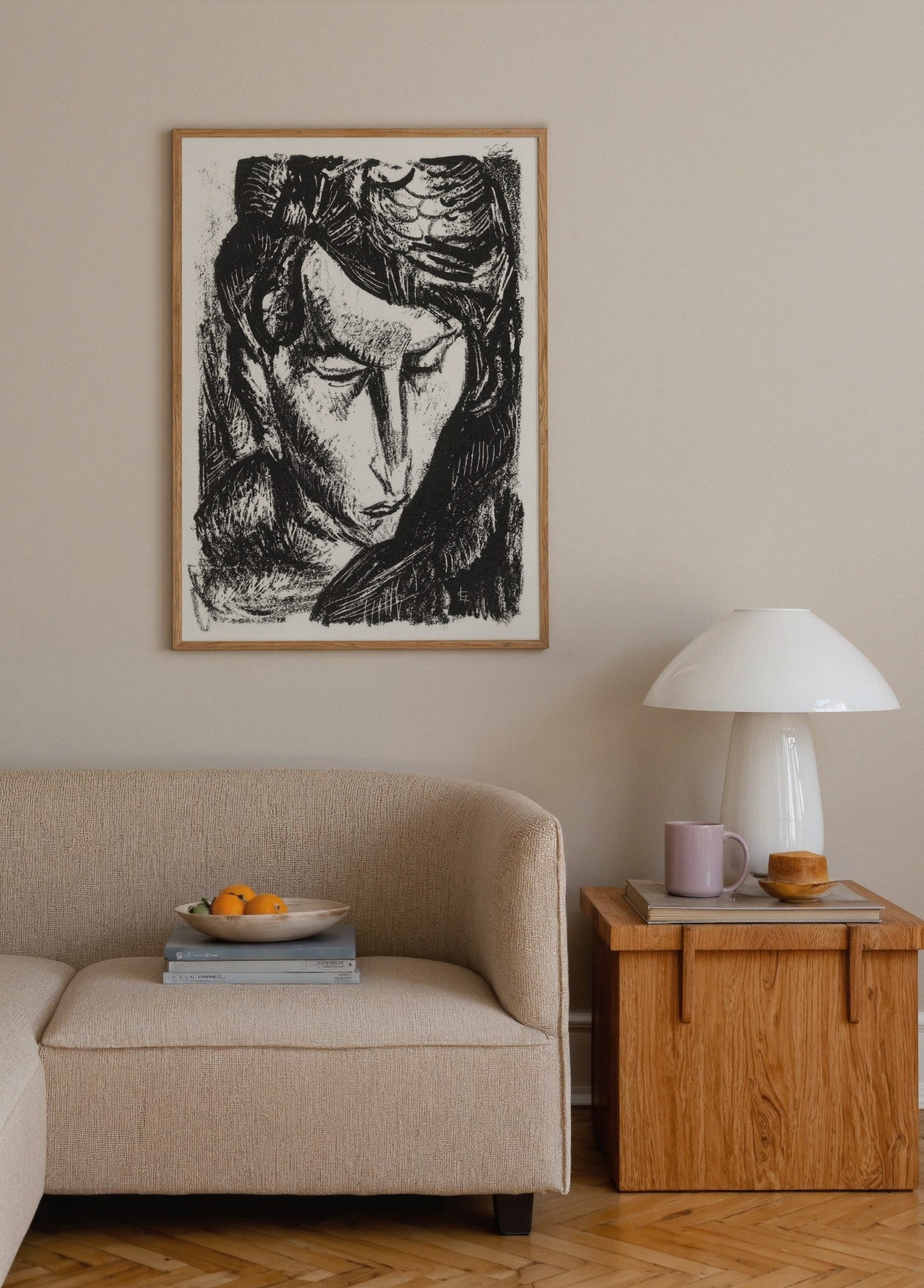 Geometrik Kadın Portresi Poster poster baskı mockup 2