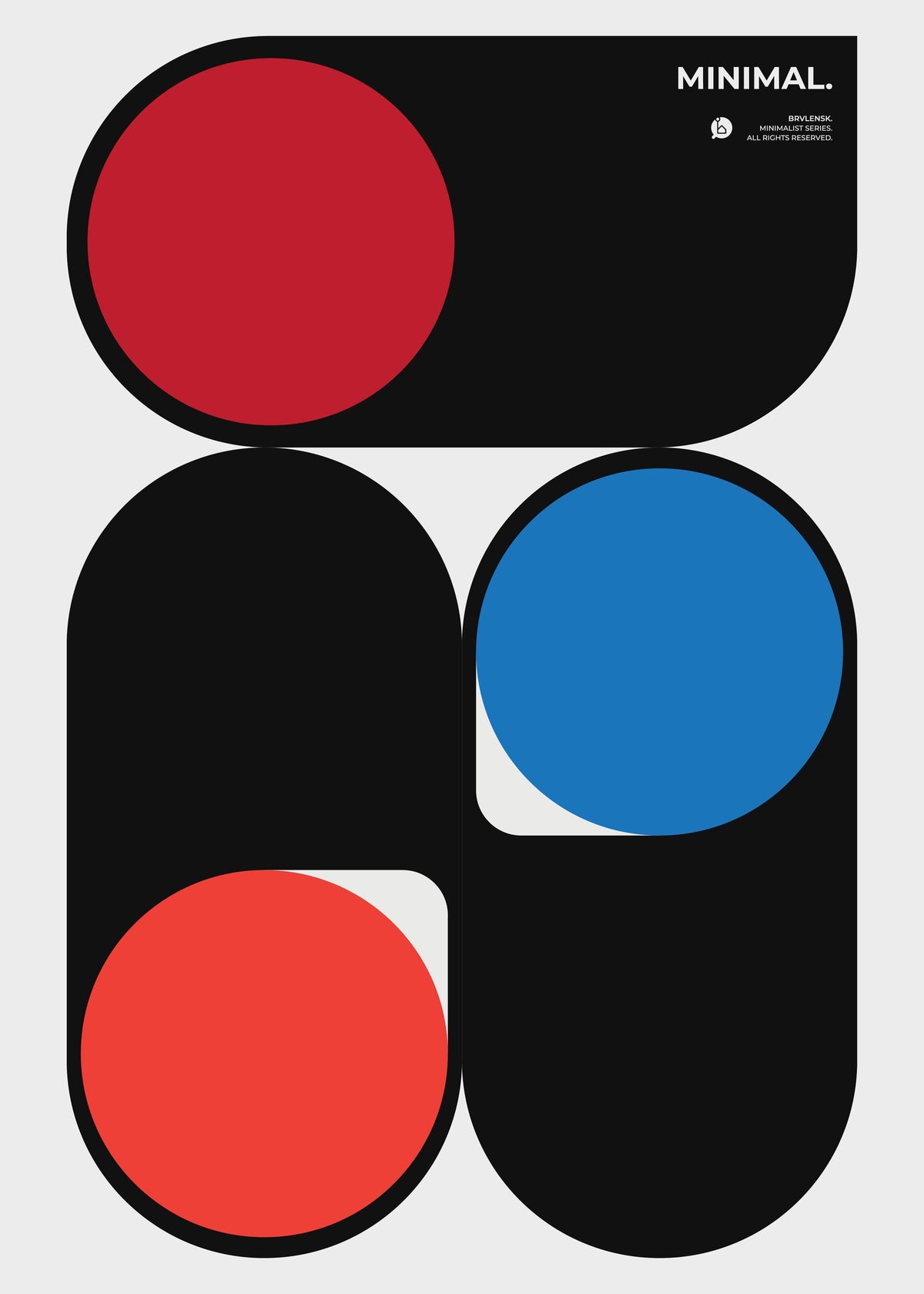Baylensk'in Minimalist Serisi'ne ait geometrik formlar ve renkler poster baskı