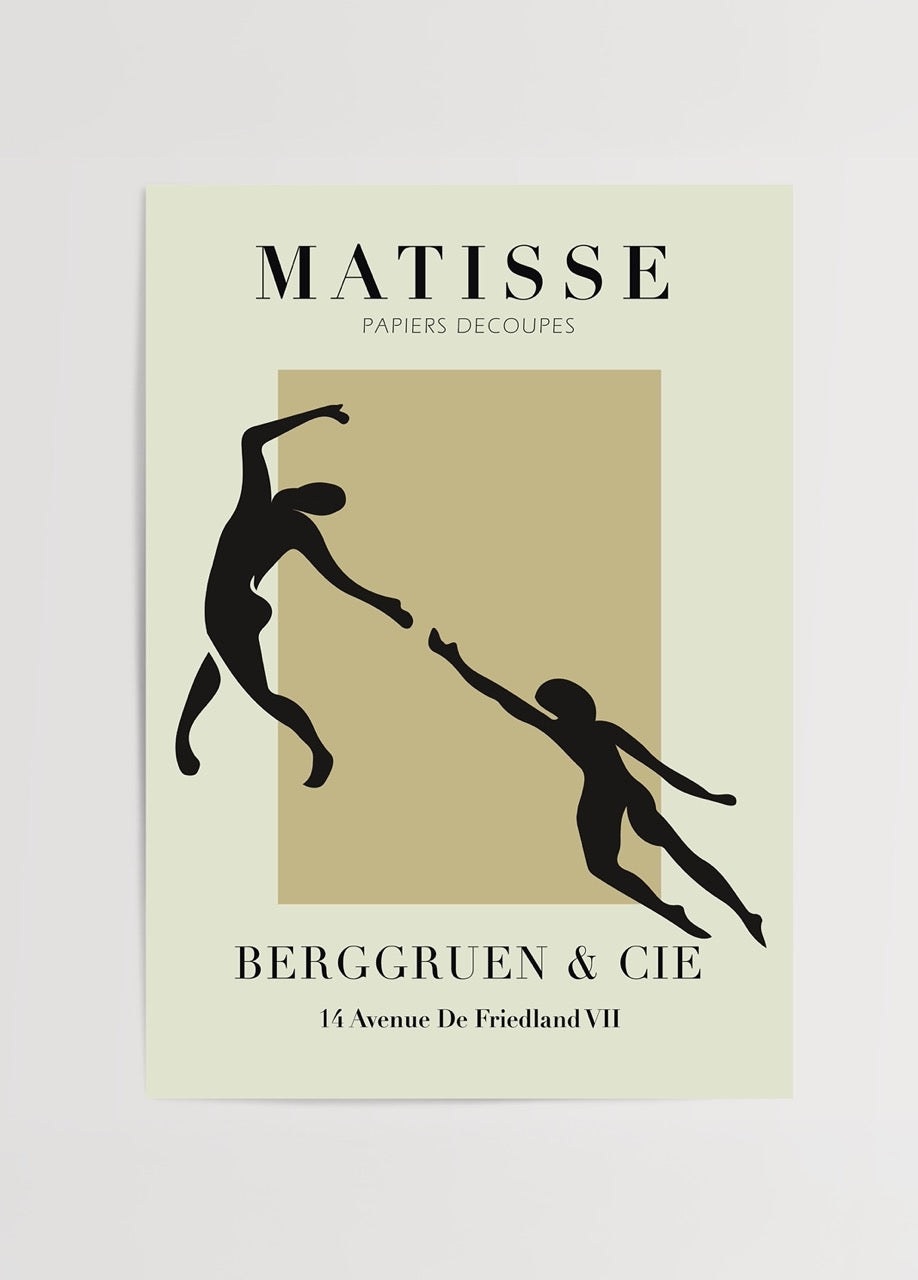 Henri Matisse Berggruen soyut figürlü papiers découpés tarzı poster baskı

