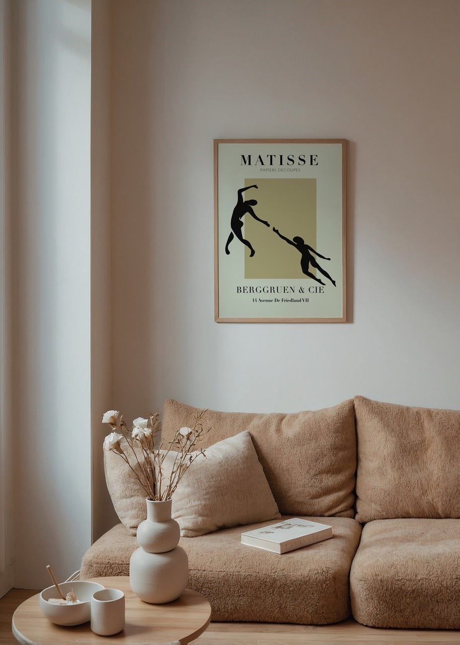 Henri Matisse Berggruen soyut figürlü papiers découpés tarzı poster baskı


