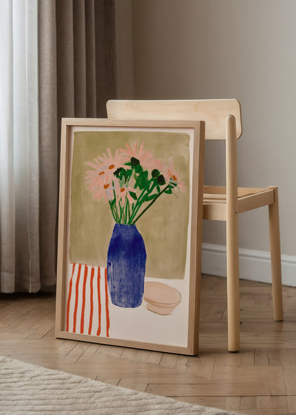 Henri Matisse Daisy in a Blue Vase Poster poster baskı mockup 4