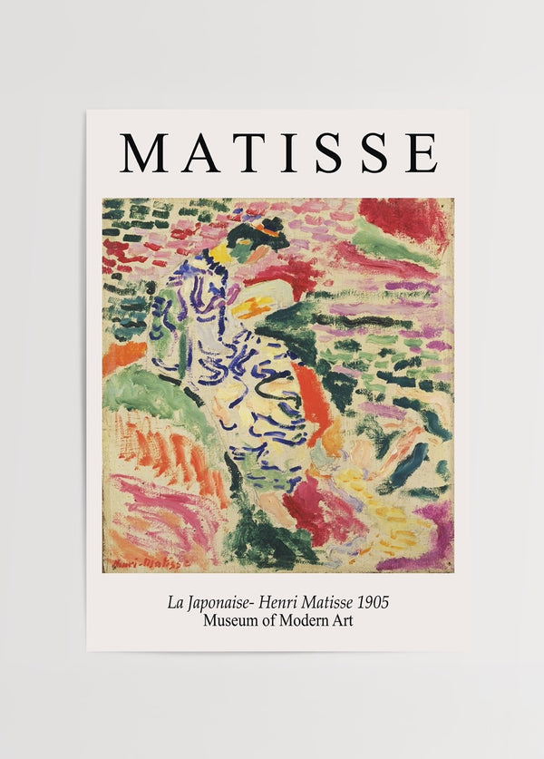 Henri Matisse’in La Japonaise eserinden ilham alan renkli soyut sanat posteri baskı