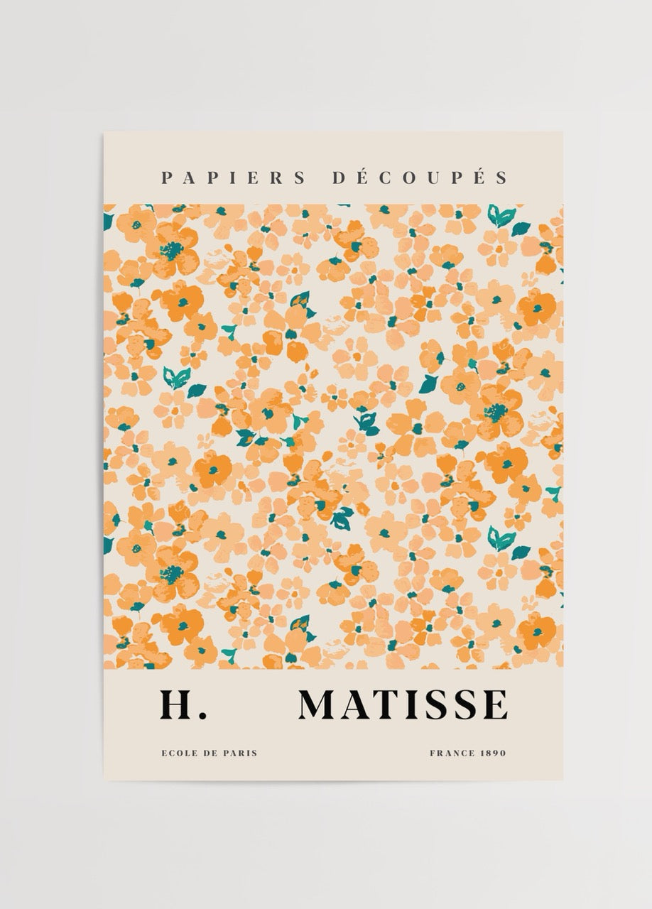 Henri Matisse Papiers Découpés çiçek desenli poster baskı