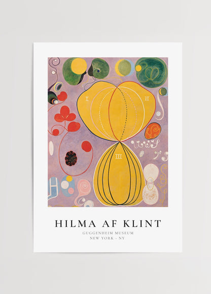 Hilma af Klint’e ait spiritüel semboller ve geometrik formlarla hazırlanmış soyut sanat poster baskı.