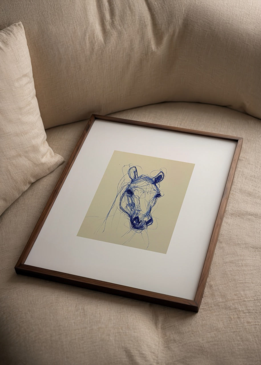 ender Beyoğlu imzalı Horse Sketch Vol. I doğaçlama at eskizi poster baskısı