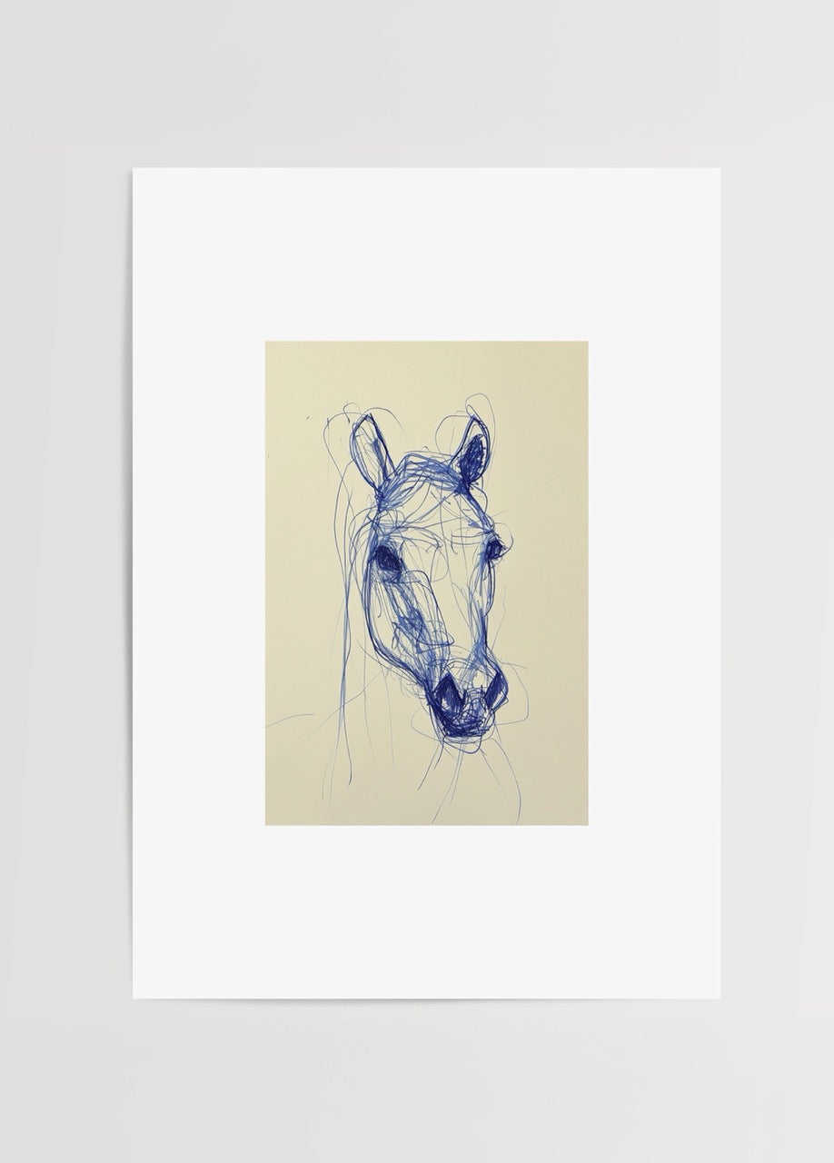 ender Beyoğlu imzalı Horse Sketch Vol. I doğaçlama at eskizi poster baskısı