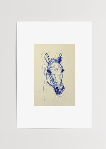 ender Beyoğlu imzalı Horse Sketch Vol. I doğaçlama at eskizi poster baskısı