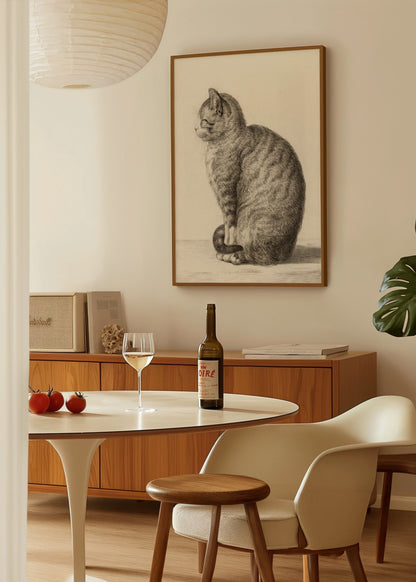 Huzur Dolu Kedi İllüstrasyonu poster baskı mockup 2