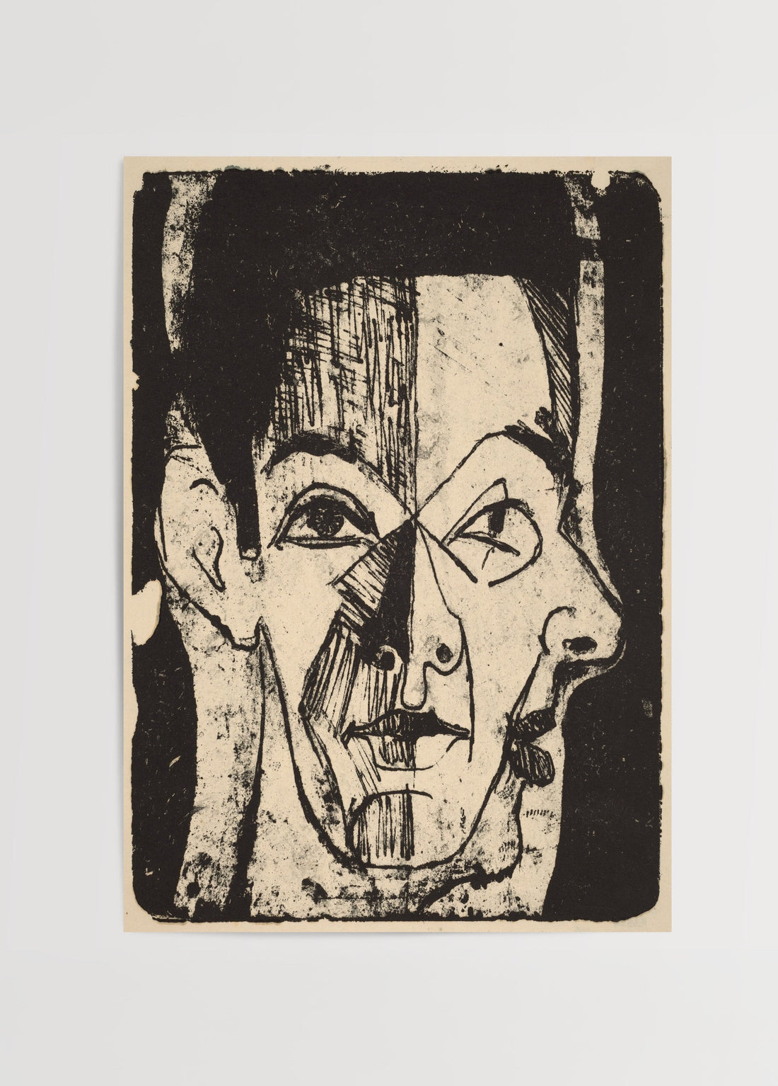 İnsan Yüzü Çalışması Poster Baskı Ernst Ludwig Kirchner poster baskı mockup 1