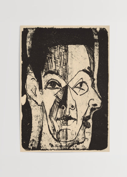 İnsan Yüzü Çalışması Poster Baskı Ernst Ludwig Kirchner poster baskı mockup 1