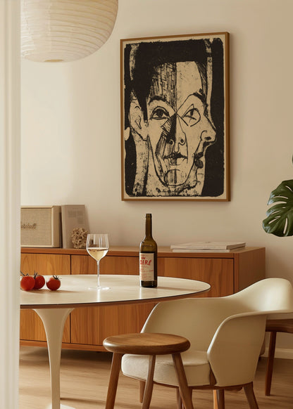 İnsan Yüzü Çalışması Poster Baskı Ernst Ludwig Kirchner poster baskı mockup 2