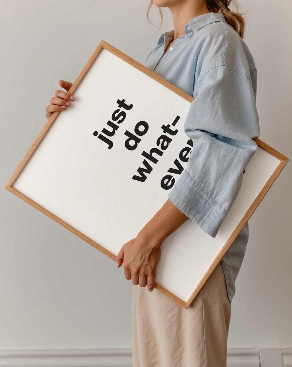 Just do whatever you want tipografi poster, siyah beyaz minimal tasarım
