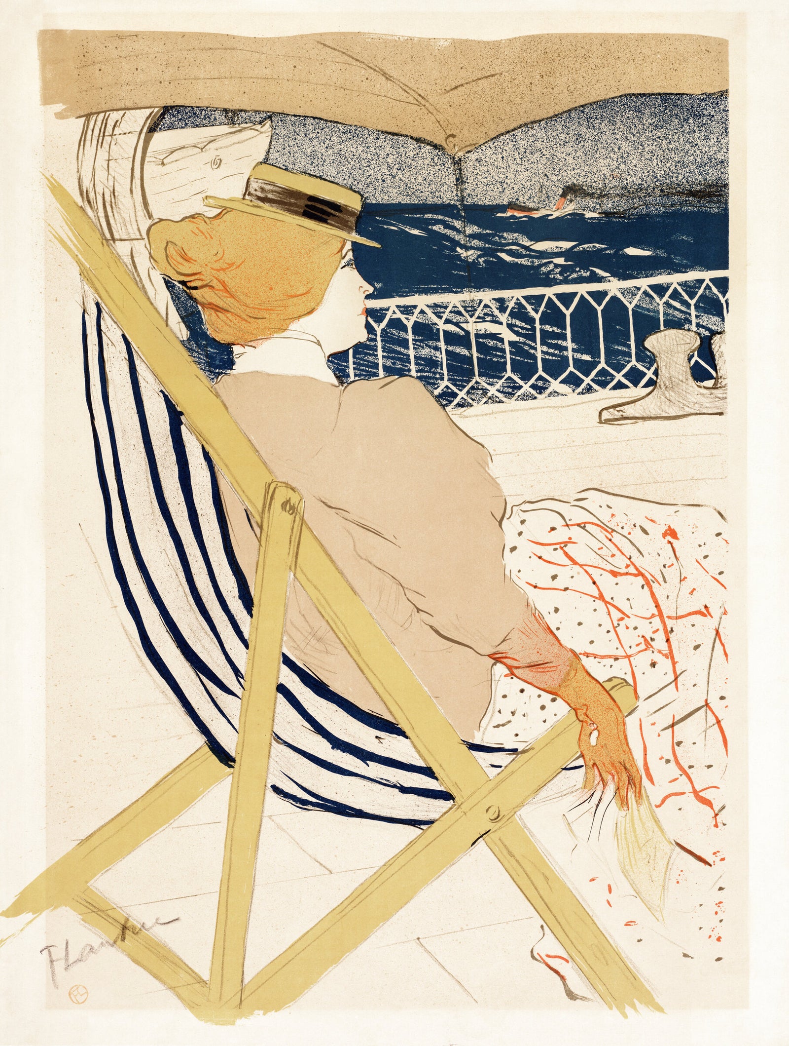 Kabin 54 Yolcusu Poster Baskı, Henri de Toulouse-Lautrec eseri.