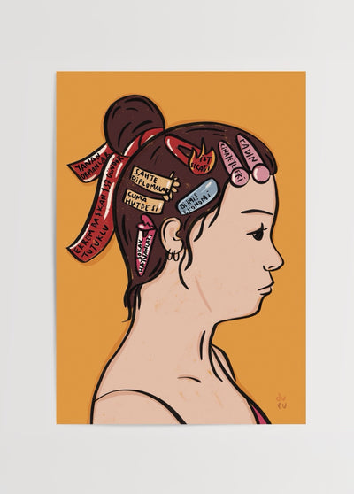 Kafama Taktıklarım – Duru Ekşioğlu İllüstrasyon Poster Baskı