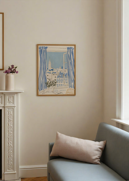 Caarinova Empire State Building View Poster poster baskı mockup 2