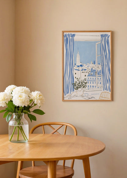 Caarinova Empire State Building View Poster poster baskı mockup 3