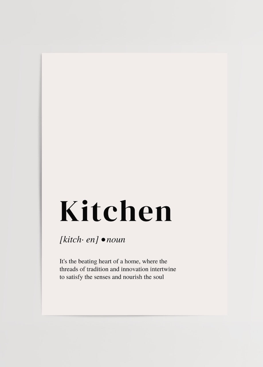Kitchen tanımı minimalist tipografi poster baskı