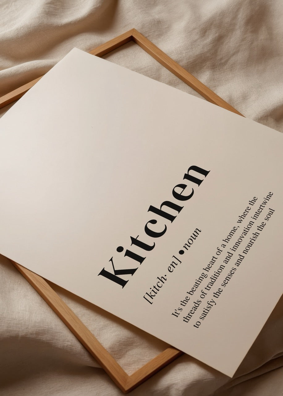 Kitchen tanımı minimalist tipografi poster baskı
