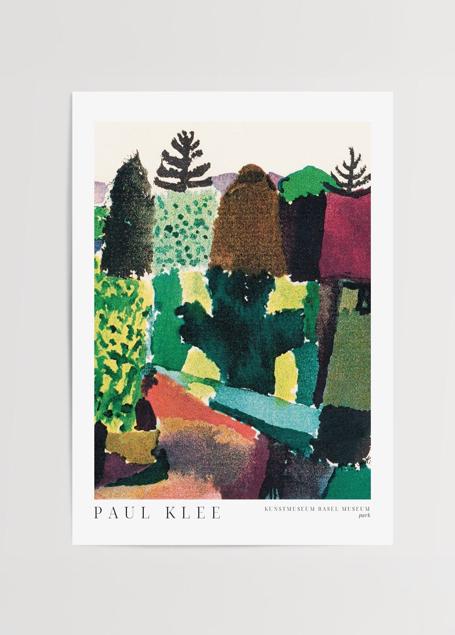 Paul Klee’nin Kunstmuseum Basel koleksiyonundan park temalı soyut doğa manzarası posteri