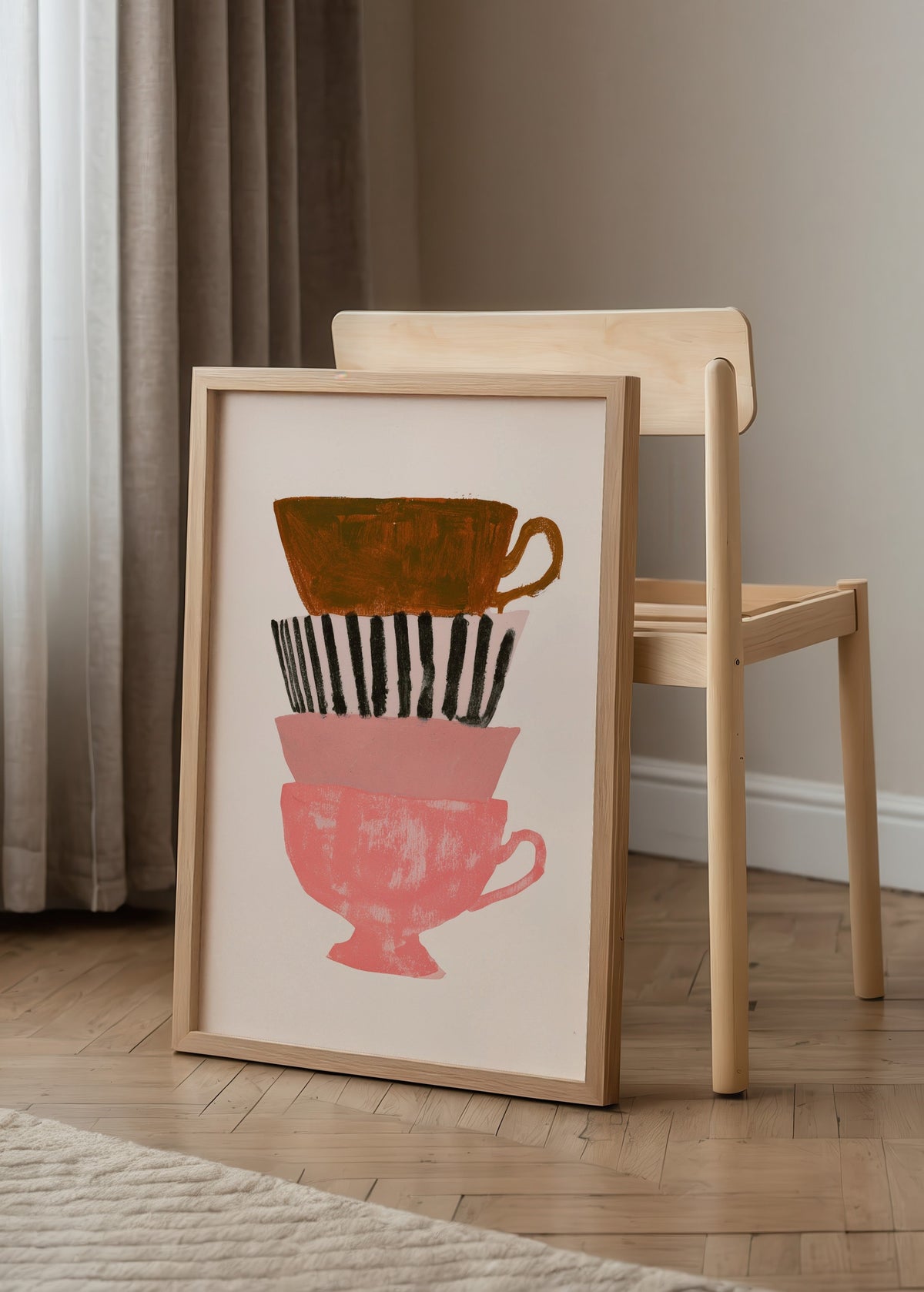 Léa Morel Küçük Çay Fincanları Poster poster baskı mockup 3