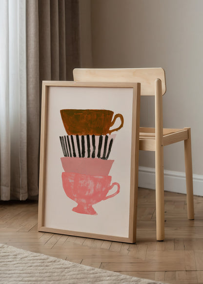 Léa Morel Küçük Çay Fincanları Poster poster baskı mockup 3